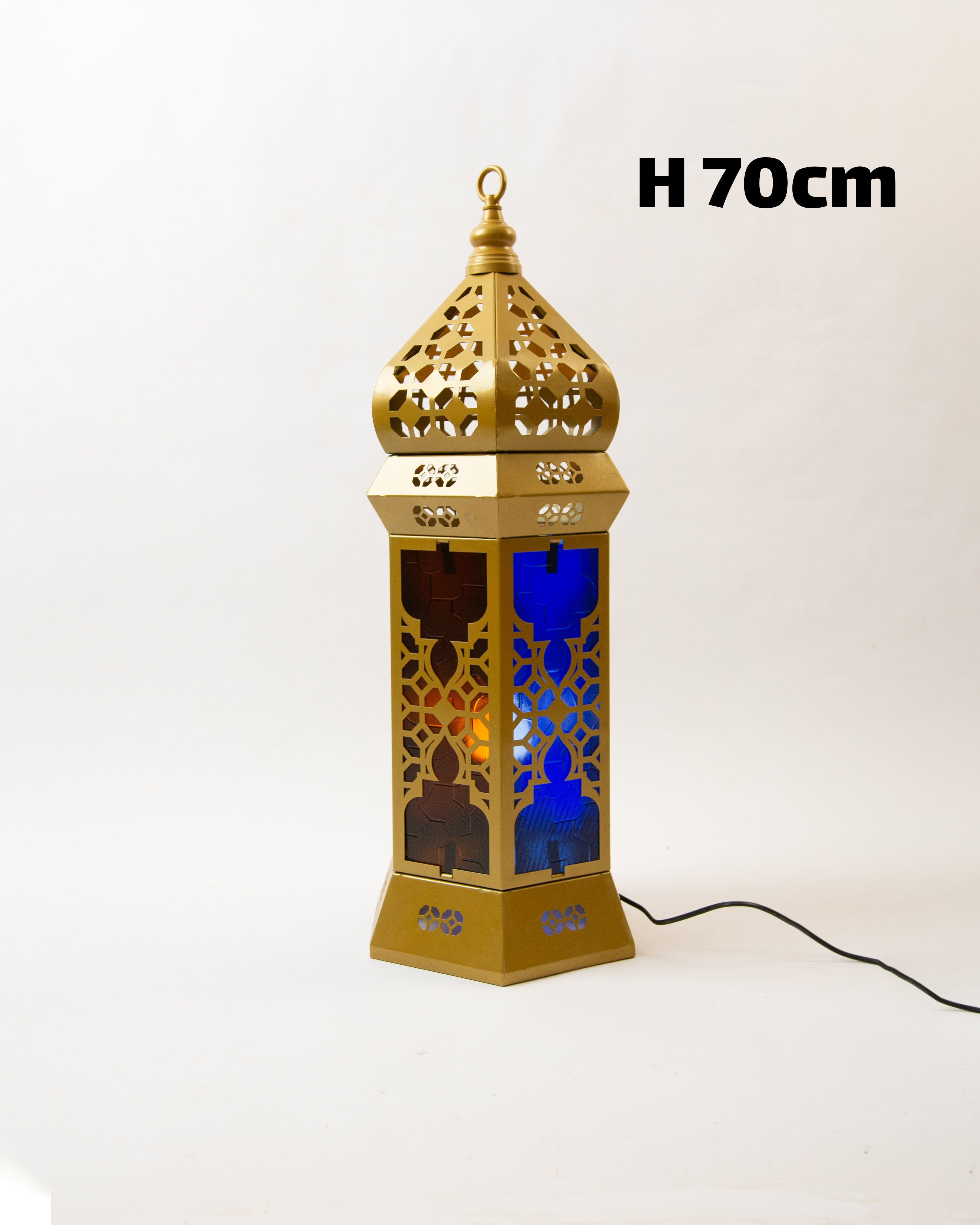 Ramadan Lantern, 1 Light, Metal, 70×23cm - Gold